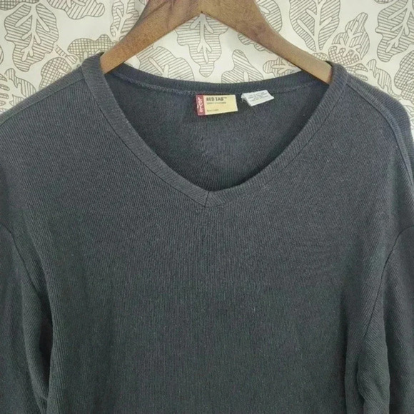 Levi's Red tab Thermal V neck Men's Sweater‎ Size L 9789 - Picture 3 of 8